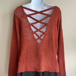 ‼️SALE‼️$25 Back Criss Cross NWOT Oversized Sweater Like/Bundle/Offer for sale